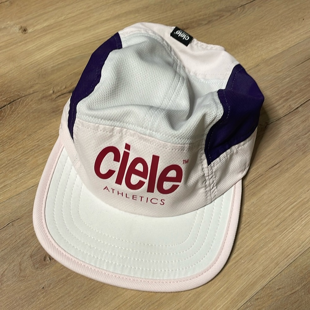 Ciele Biking/Running/Exercise Cap. White, Purple, Pink. Excellent condition!